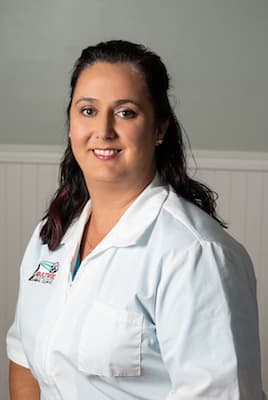 Dr. Janine Bradberry in lab coat.